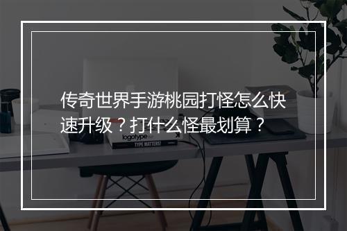 传奇世界手游桃园打怪怎么快速升级？打什么怪最划算？
