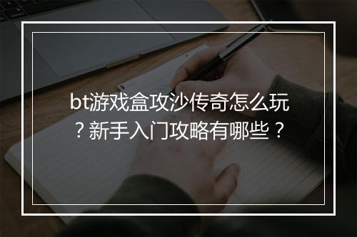 bt游戏盒攻沙传奇怎么玩？新手入门攻略有哪些？