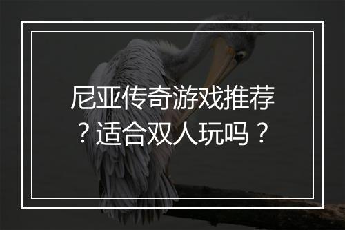 尼亚传奇游戏推荐？适合双人玩吗？