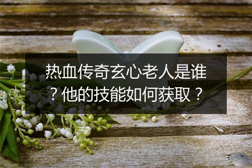 热血传奇玄心老人是谁？他的技能如何获取？
