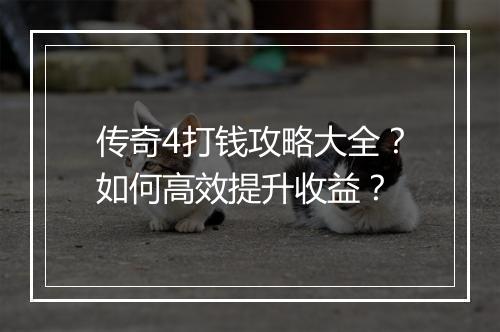 传奇4打钱攻略大全？如何高效提升收益？