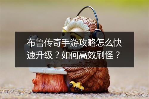 布鲁传奇手游攻略怎么快速升级？如何高效刷怪？