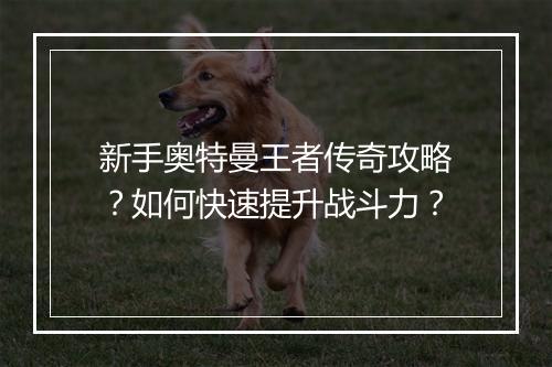 新手奥特曼王者传奇攻略？如何快速提升战斗力？