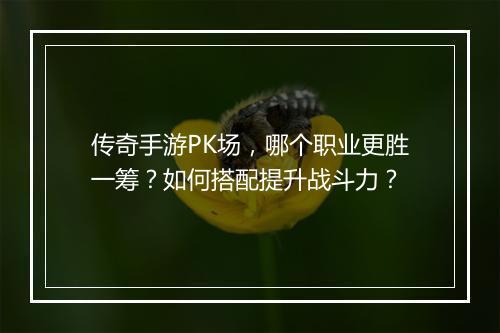 传奇手游PK场，哪个职业更胜一筹？如何搭配提升战斗力？