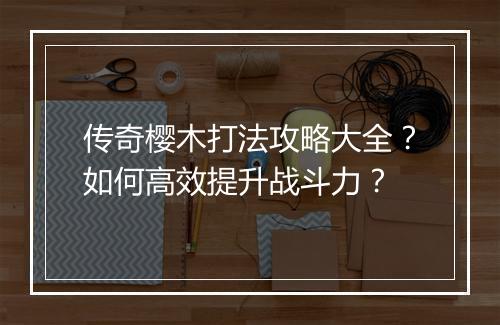 传奇樱木打法攻略大全？如何高效提升战斗力？