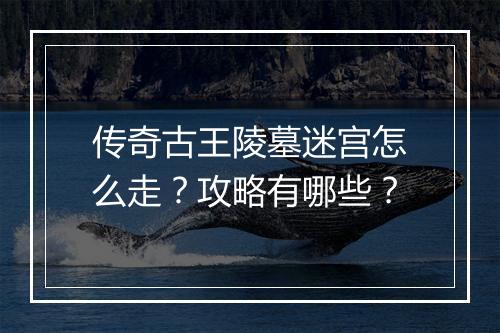 传奇古王陵墓迷宫怎么走？攻略有哪些？