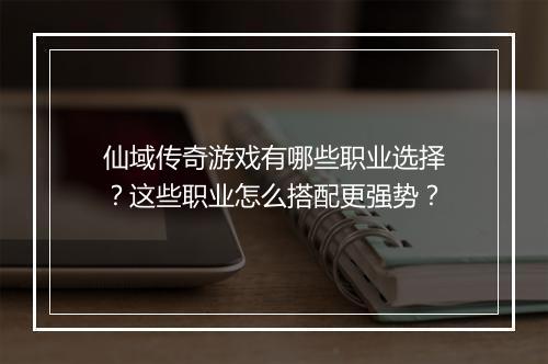 仙域传奇游戏有哪些职业选择？这些职业怎么搭配更强势？