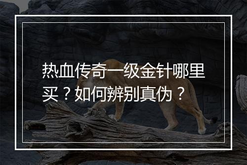 热血传奇一级金针哪里买？如何辨别真伪？