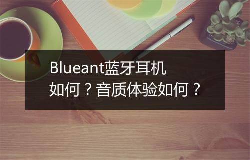 Blueant蓝牙耳机如何？音质体验如何？