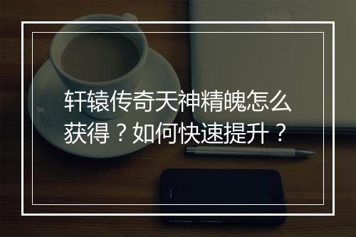 轩辕传奇天神精魄怎么获得？如何快速提升？