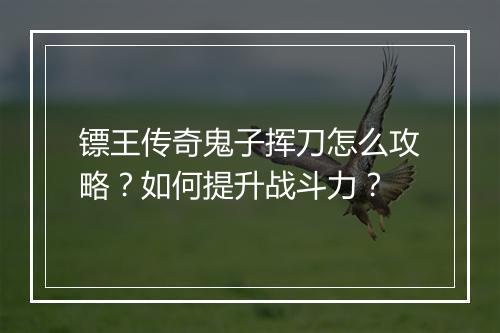 镖王传奇鬼子挥刀怎么攻略？如何提升战斗力？