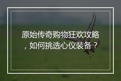 原始传奇购物狂欢攻略，如何挑选心仪装备？