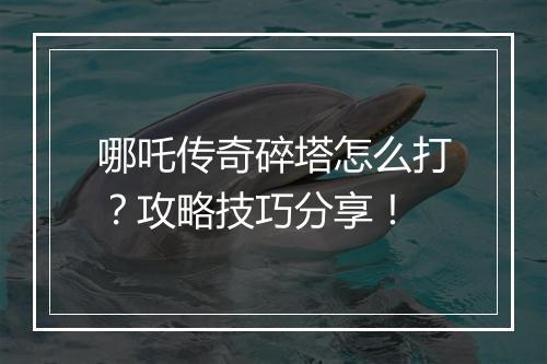哪吒传奇碎塔怎么打？攻略技巧分享！
