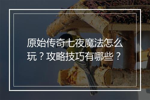 原始传奇七夜魔法怎么玩？攻略技巧有哪些？