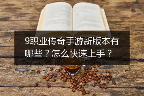 9职业传奇手游新版本有哪些？怎么快速上手？