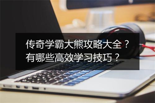 传奇学霸大熊攻略大全？有哪些高效学习技巧？