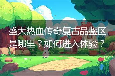 盛大热血传奇复古品鉴区是哪里？如何进入体验？