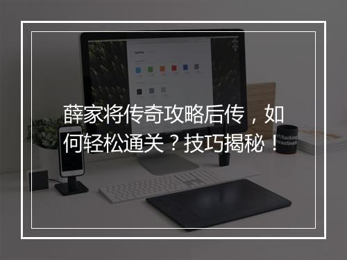 薛家将传奇攻略后传，如何轻松通关？技巧揭秘！