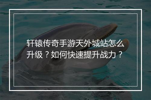 轩辕传奇手游天外城站怎么升级？如何快速提升战力？