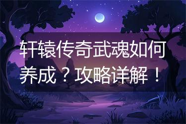 轩辕传奇武魂如何养成？攻略详解！