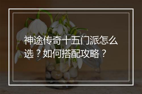 神途传奇十五门派怎么选？如何搭配攻略？