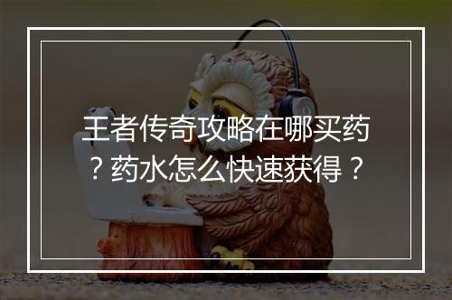 王者传奇攻略在哪买药？药水怎么快速获得？