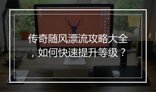 传奇随风漂流攻略大全，如何快速提升等级？