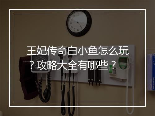 王妃传奇白小鱼怎么玩？攻略大全有哪些？