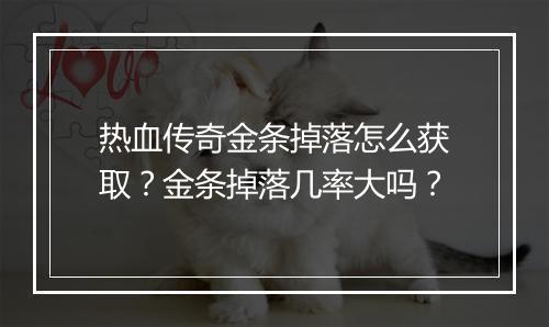 热血传奇金条掉落怎么获取？金条掉落几率大吗？