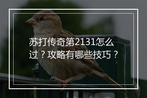 苏打传奇第2131怎么过？攻略有哪些技巧？