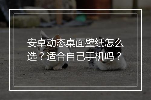安卓动态桌面壁纸怎么选？适合自己手机吗？