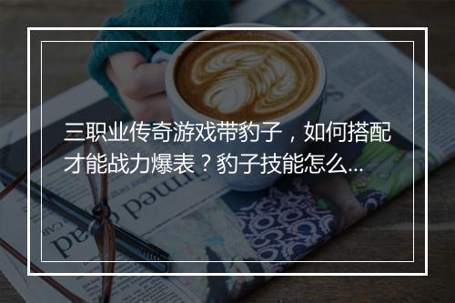 三职业传奇游戏带豹子，如何搭配才能战力爆表？豹子技能怎么发挥？