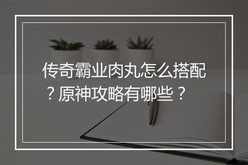 传奇霸业肉丸怎么搭配？原神攻略有哪些？