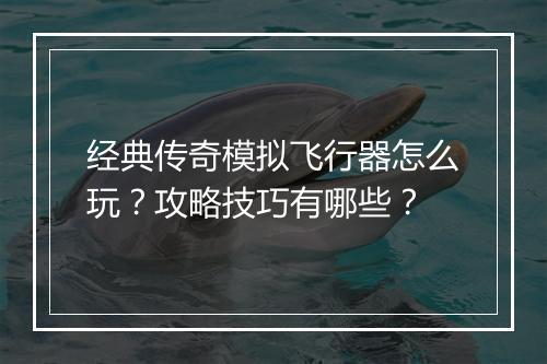 经典传奇模拟飞行器怎么玩？攻略技巧有哪些？