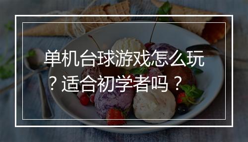 单机台球游戏怎么玩？适合初学者吗？