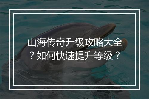 山海传奇升级攻略大全？如何快速提升等级？