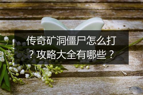 传奇矿洞僵尸怎么打？攻略大全有哪些？
