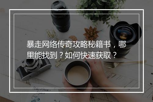 暴走网络传奇攻略秘籍书，哪里能找到？如何快速获取？