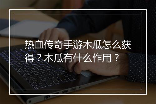 热血传奇手游木瓜怎么获得？木瓜有什么作用？