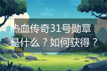 热血传奇31号勋章是什么？如何获得？