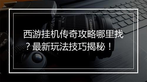 西游挂机传奇攻略哪里找？最新玩法技巧揭秘！