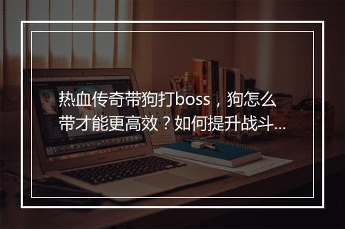 热血传奇带狗打boss，狗怎么带才能更高效？如何提升战斗力？