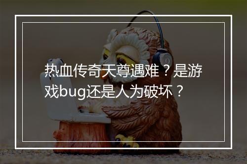 热血传奇天尊遇难？是游戏bug还是人为破坏？