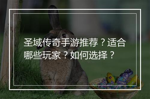 圣域传奇手游推荐？适合哪些玩家？如何选择？