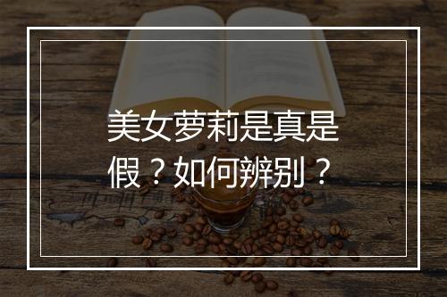 美女萝莉是真是假？如何辨别？