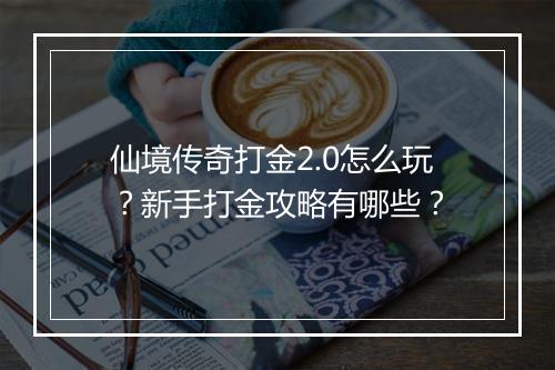 仙境传奇打金2.0怎么玩？新手打金攻略有哪些？