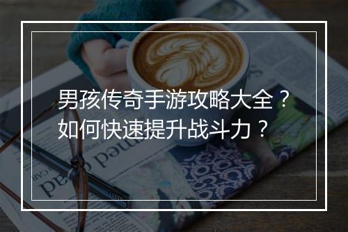 男孩传奇手游攻略大全？如何快速提升战斗力？