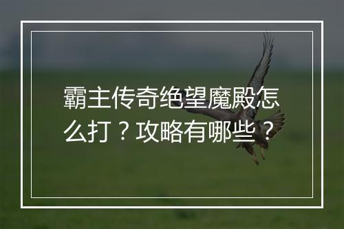 霸主传奇绝望魔殿怎么打？攻略有哪些？