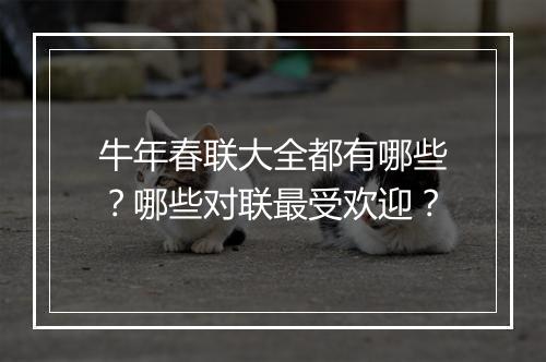 牛年春联大全都有哪些？哪些对联最受欢迎？