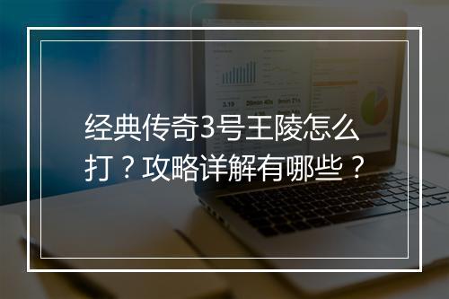 经典传奇3号王陵怎么打？攻略详解有哪些？